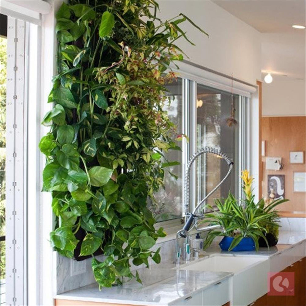 Vertical Planter - 1Pcs Felt Planting Bag Wall Hanging