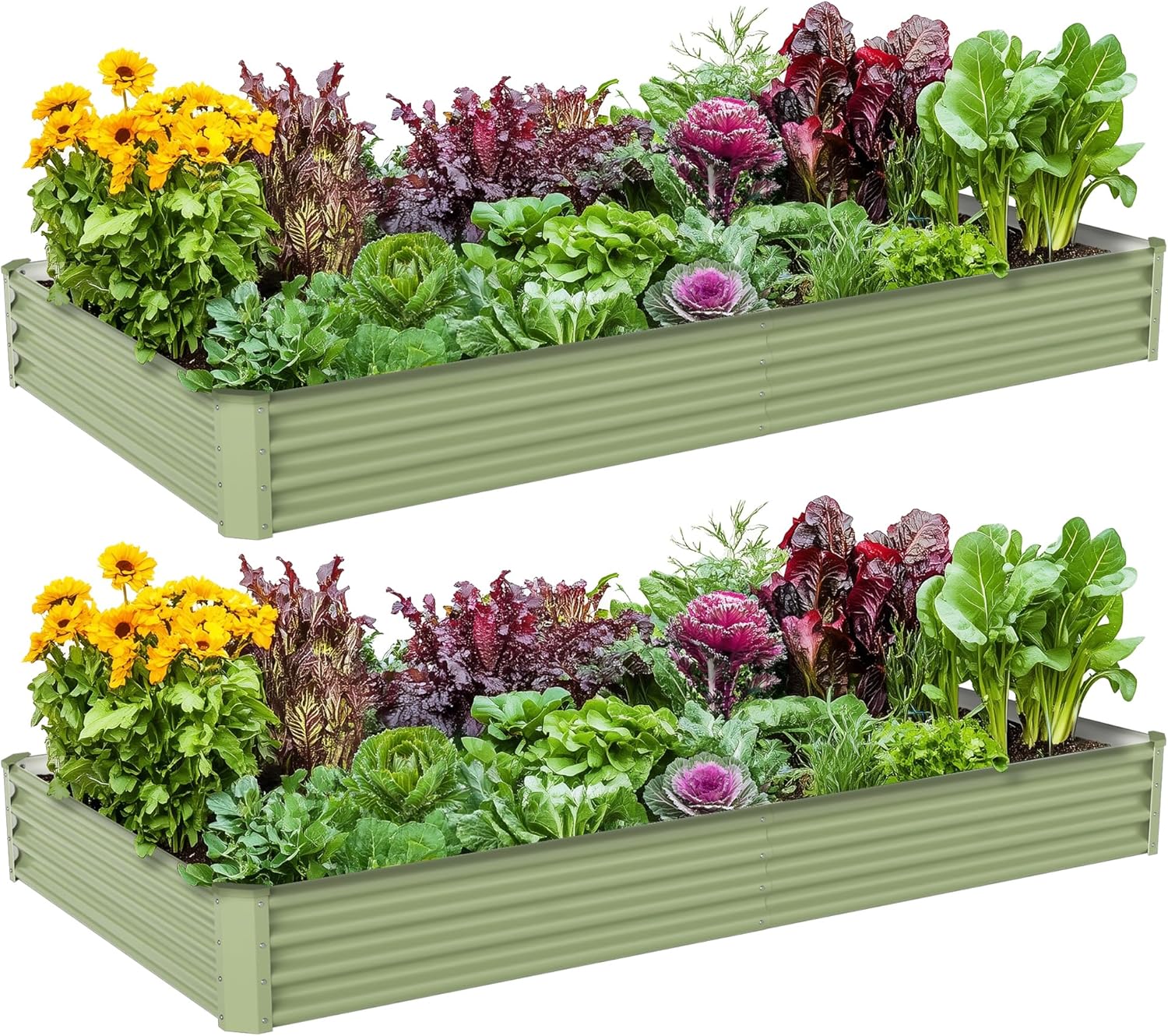 Raised Garden Bed - Outdoor Vegetable Gardening Metal Raised Bed,