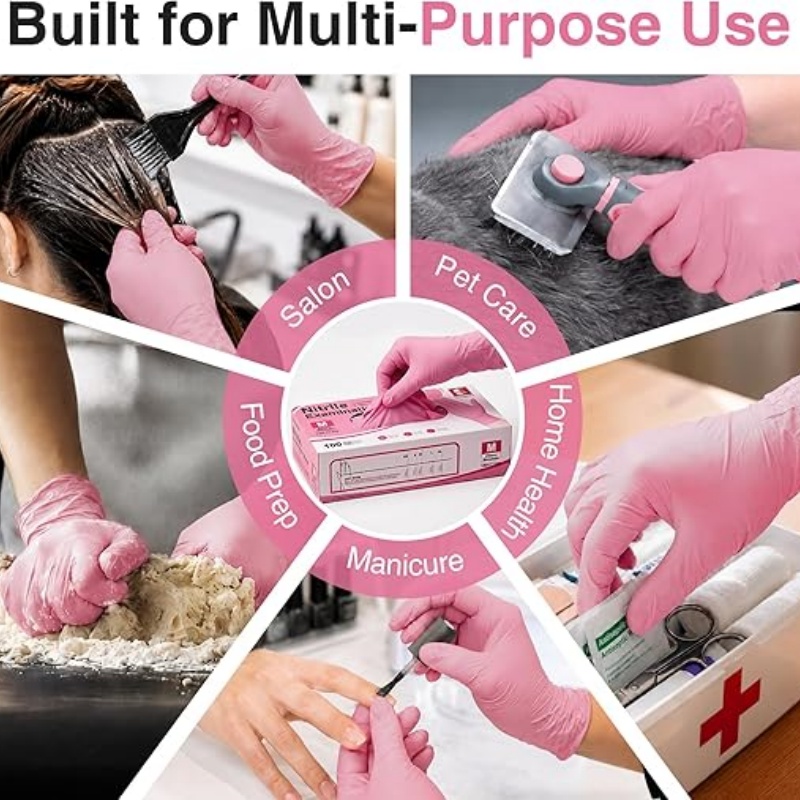 Pink Nitrile Disposable Gloves - đánh giá và giá Garden Gloves