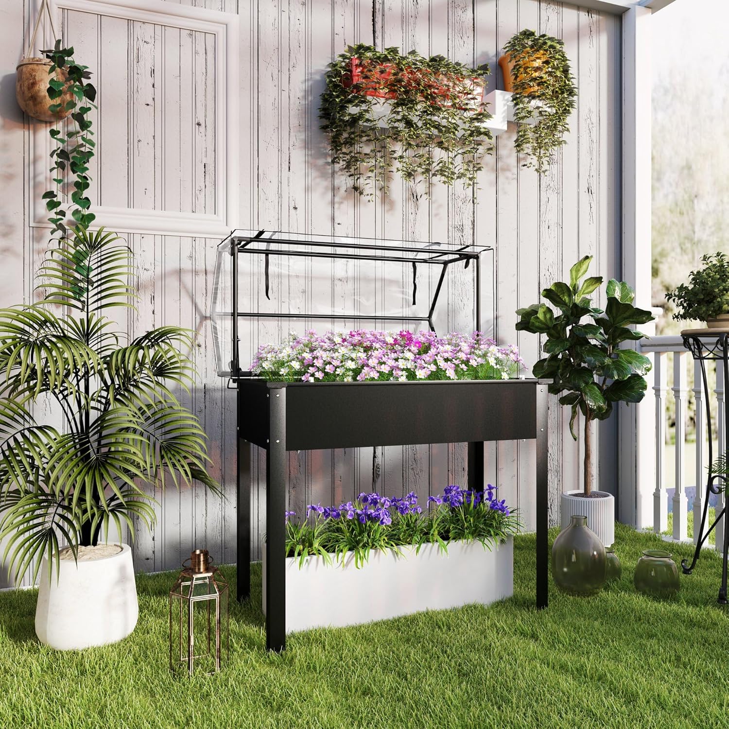 Outdoor Use - Black Raised Gar - đánh giá và giá Raised Garden Bed