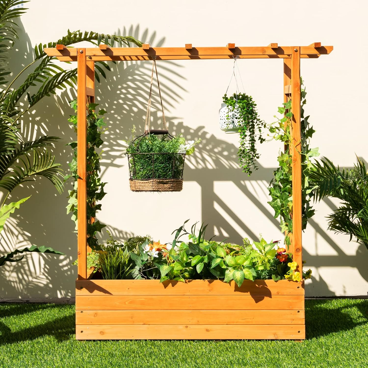 Wood Raised Garden Bed with Ar - đánh giá và giá Raised Garden Bed