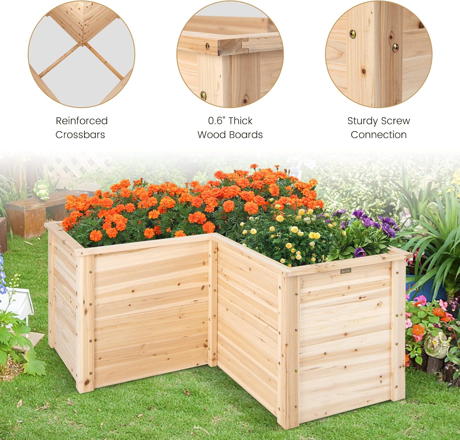 Outdoor Solid Wood Raised Gard - đánh giá và giá Raised Garden Bed