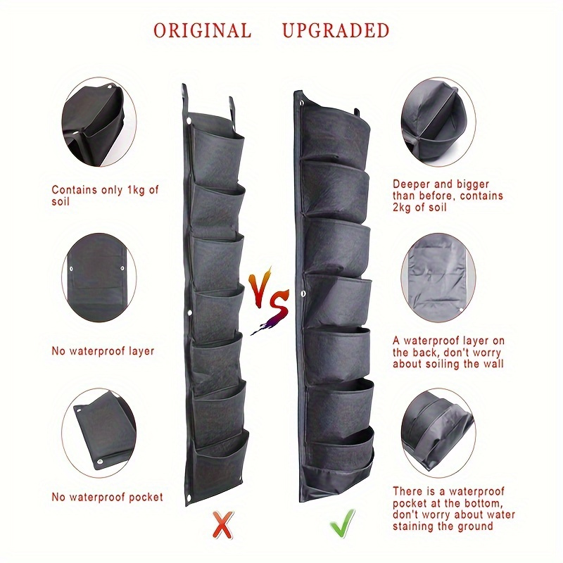2Pcs 7 Pocket Waterproof Wall  - đánh giá và giá Vertical Planter