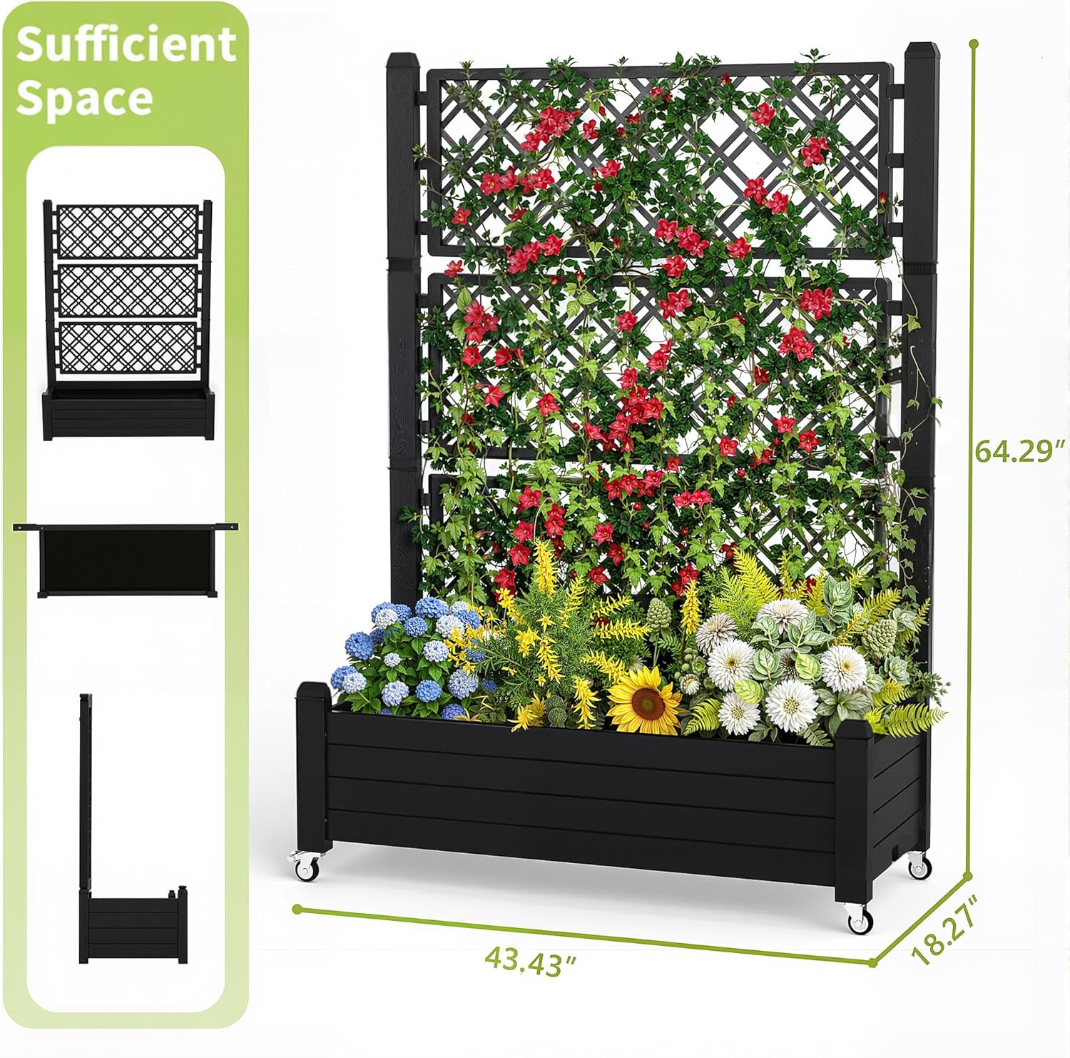 Raised Garden Bed with Trellis - đánh giá và giá Self Watering Planter