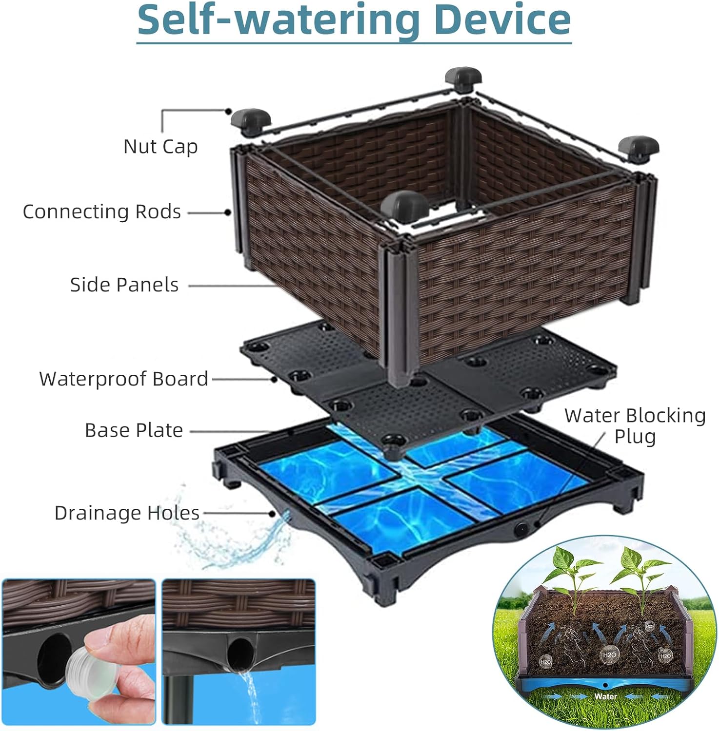Outdoor Gardening Rattan Plant - đánh giá và giá Self Watering Planter